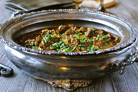 Spezzatino di agnello al cumino e lenticchie