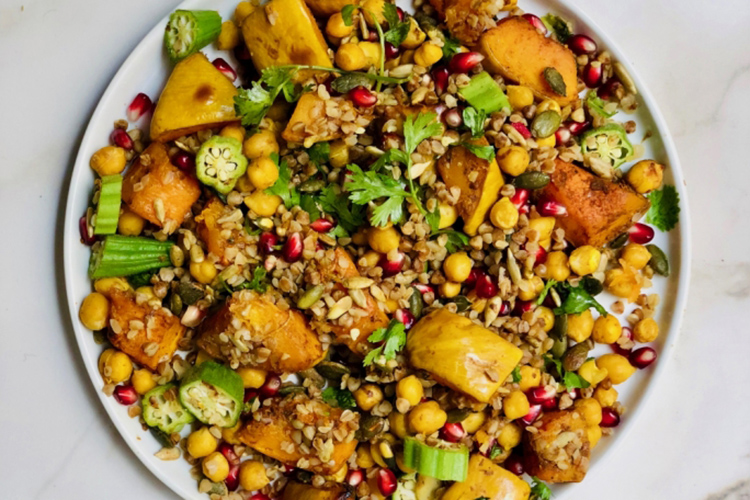 Insalata di zucca e melagrana