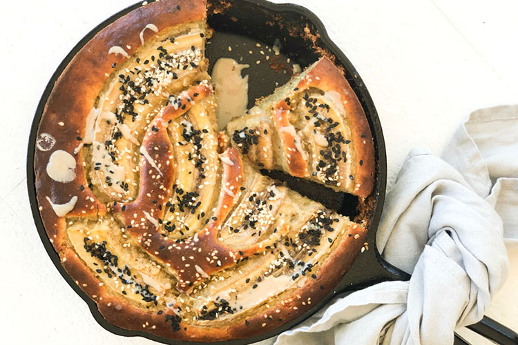 Pane dolce alla tahina e banana